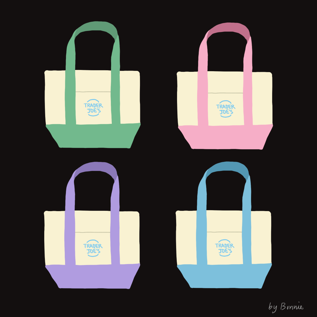 Trader Joe's mini totes stickers